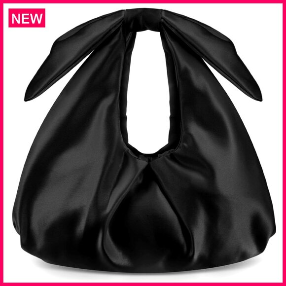 Satin Clutch Purse with Bow Handle for Weddings Parties Evening Events